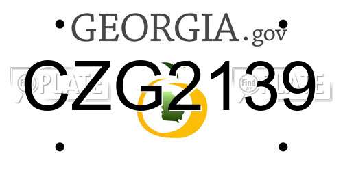 CZG2139 Georgia License Plate