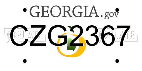 CZG2367 Georgia License Plate