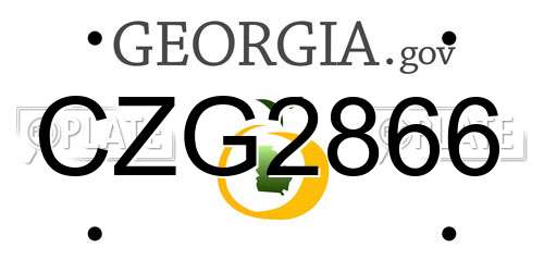 CZG2866 Georgia License Plate