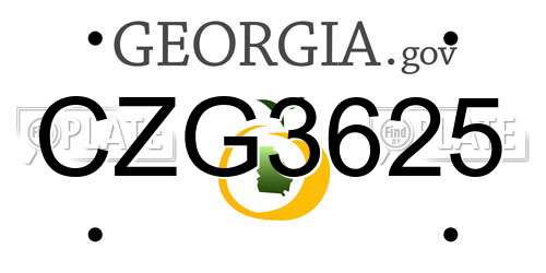 CZG3625 Georgia License Plate