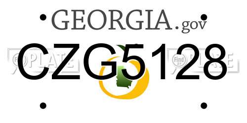 CZG5128 Georgia License Plate