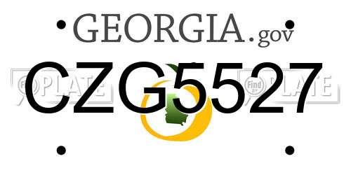 CZG5527 Georgia License Plate