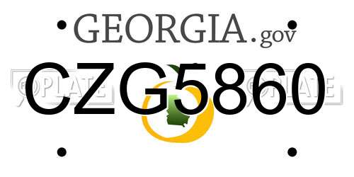 CZG5860 Georgia License Plate