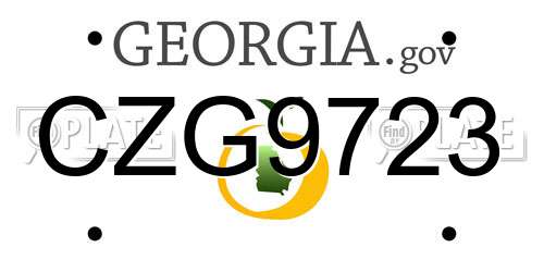 CZG9723 Georgia License Plate