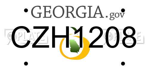 CZH1208 Georgia License Plate