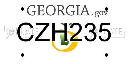 CZH235 Georgia License Plate