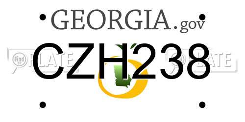 CZH238 Georgia License Plate