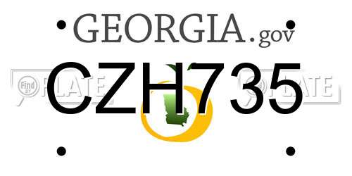CZH735 Georgia License Plate