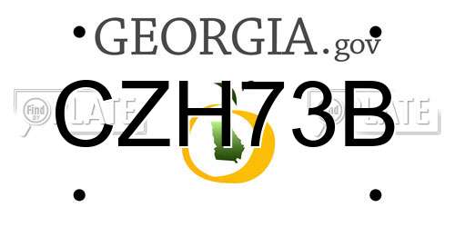 CZH73B Georgia License Plate