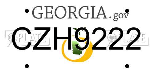 CZH9222 Georgia License Plate