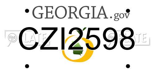 CZI2598 Georgia License Plate