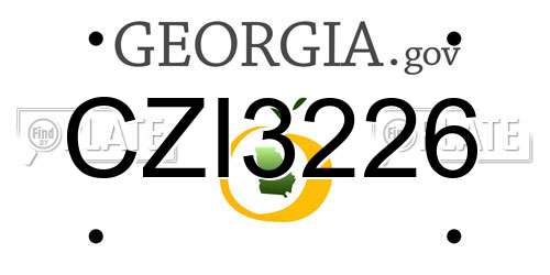 CZI3226 Georgia License Plate