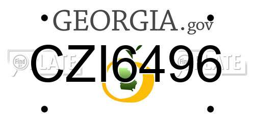 CZI6496 Georgia License Plate