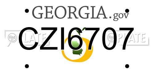 CZI6707 Georgia License Plate