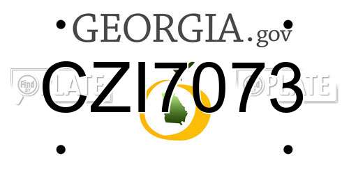 CZI7073 Georgia License Plate