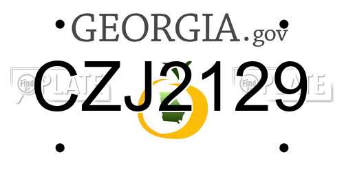 CZJ2129 Georgia License Plate