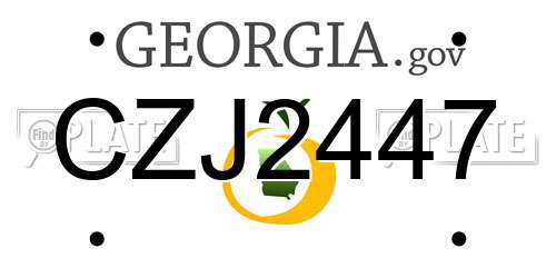CZJ2447 Georgia License Plate