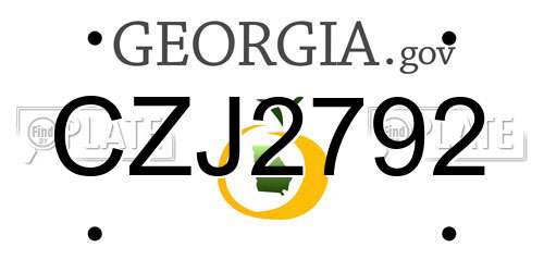 CZJ2792 Georgia License Plate