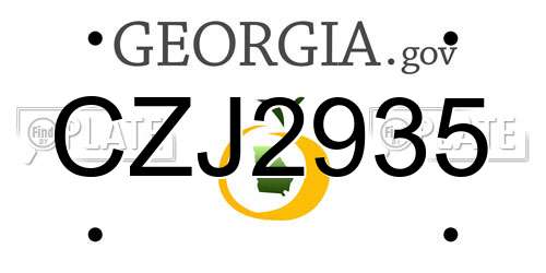 CZJ2935 Georgia License Plate