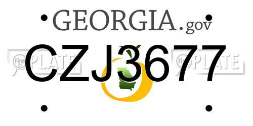 CZJ3677 Georgia License Plate