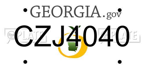 CZJ4040 Georgia License Plate