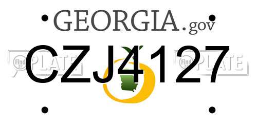 CZJ4127 Georgia License Plate