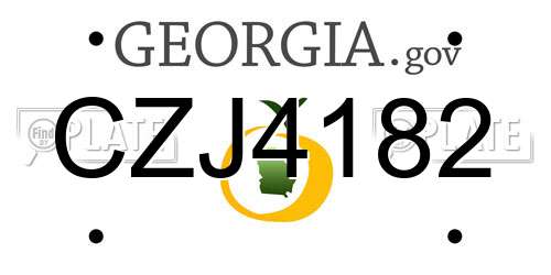 CZJ4182 Georgia License Plate