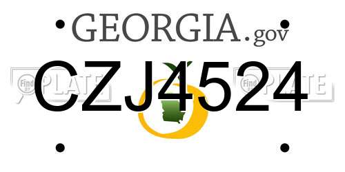 CZJ4524 Georgia License Plate