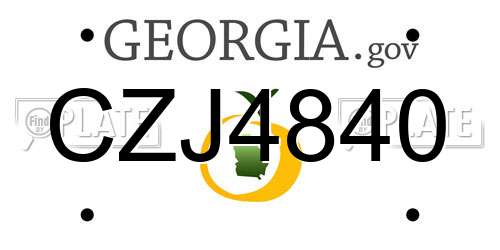CZJ4840 Georgia License Plate