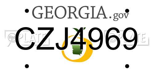 CZJ4969 Georgia License Plate