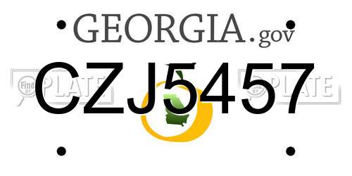 CZJ5457 Georgia License Plate