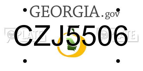 CZJ5506 Georgia License Plate
