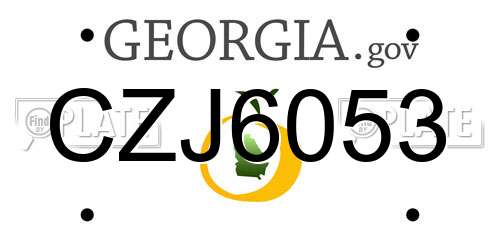 CZJ6053 Georgia License Plate