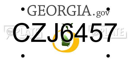 CZJ6457 Georgia License Plate