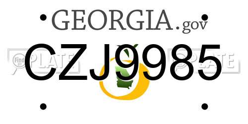 CZJ9985 Georgia License Plate
