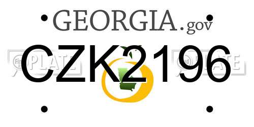 CZK2196 Georgia License Plate