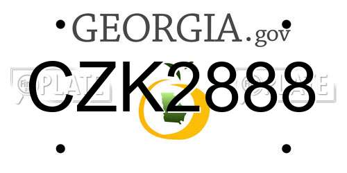 CZK2888 Georgia License Plate