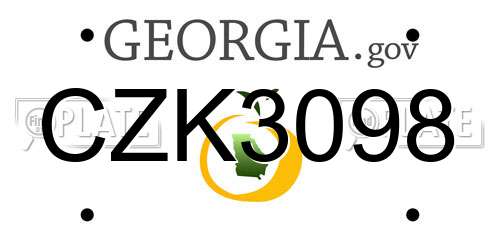CZK3098 Georgia License Plate