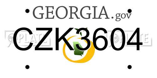 CZK3604 Georgia License Plate