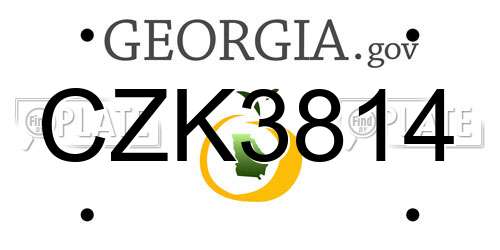 CZK3814 Georgia License Plate