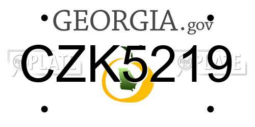 CZK5219 Georgia License Plate