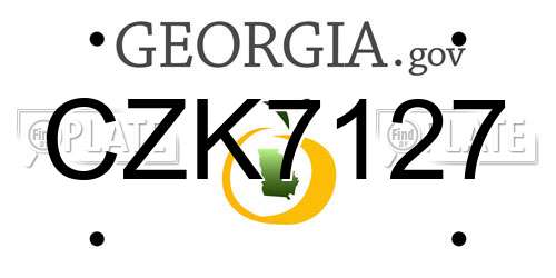 CZK7127 Georgia License Plate