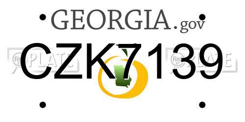 CZK7139 Georgia License Plate