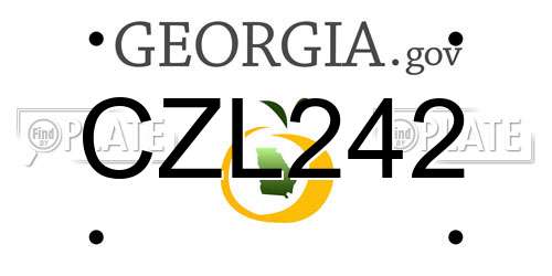 CZL242 Georgia License Plate