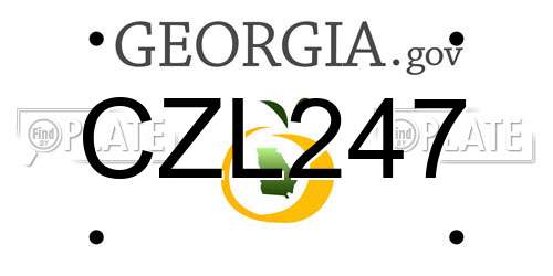CZL247 Georgia License Plate