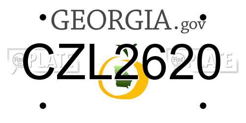 CZL2620 Georgia License Plate