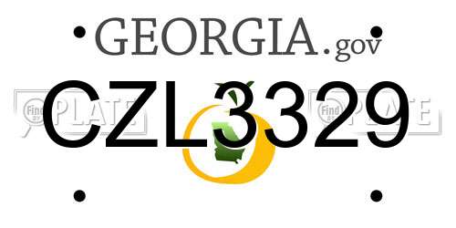 CZL3329 Georgia License Plate