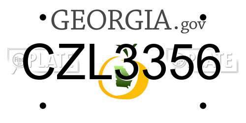 CZL3356 Georgia License Plate