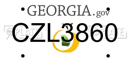 CZL3860 Georgia License Plate