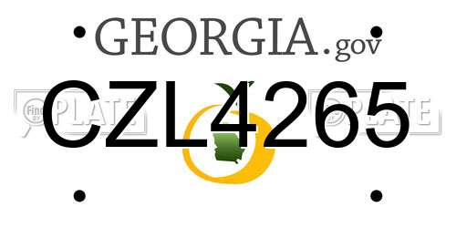 CZL4265 Georgia License Plate